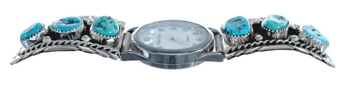Native American Zuni Turquoise Sterling Silver Watch JX126491
